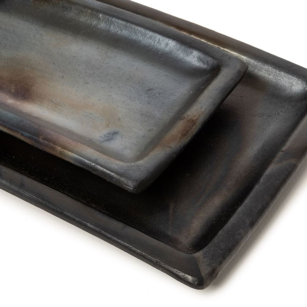 Platter and bowls - The Burned Sushi Plate - Black - L - BAZAR BIZAR LIVING