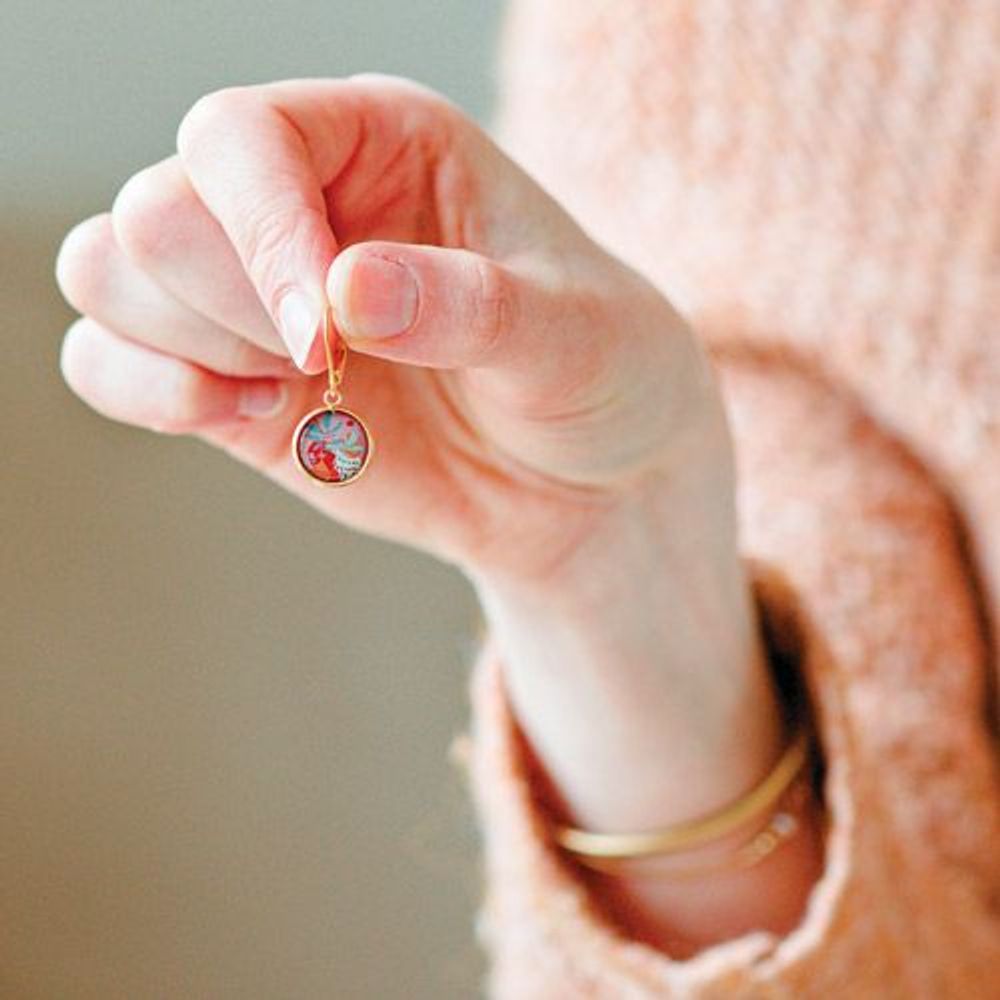 Jewelry - Dangling earrings surgical stainless steel Queen Size Flash Gold - Pistache - LES JOLIES D'EMILIE