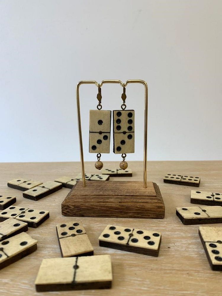 Bijoux - Boucles d'oreille "Caméo Domino" - ANNA KRONIQ