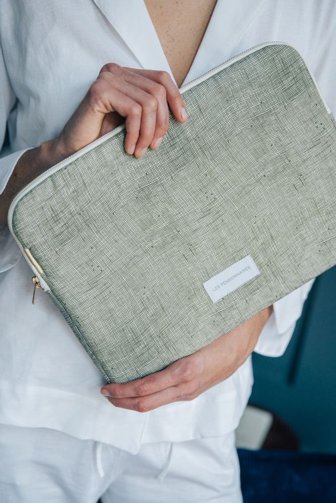 Autres fournitures bureau - Housse d'ordinateur 13" en coton bio quadrillé - LES PENSIONNAIRES