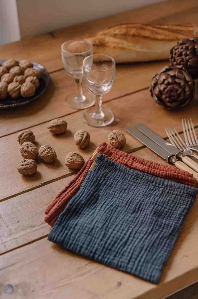 Table linen - Cotton Double Gauze Napkins (Set of 2) - LES PENSIONNAIRES