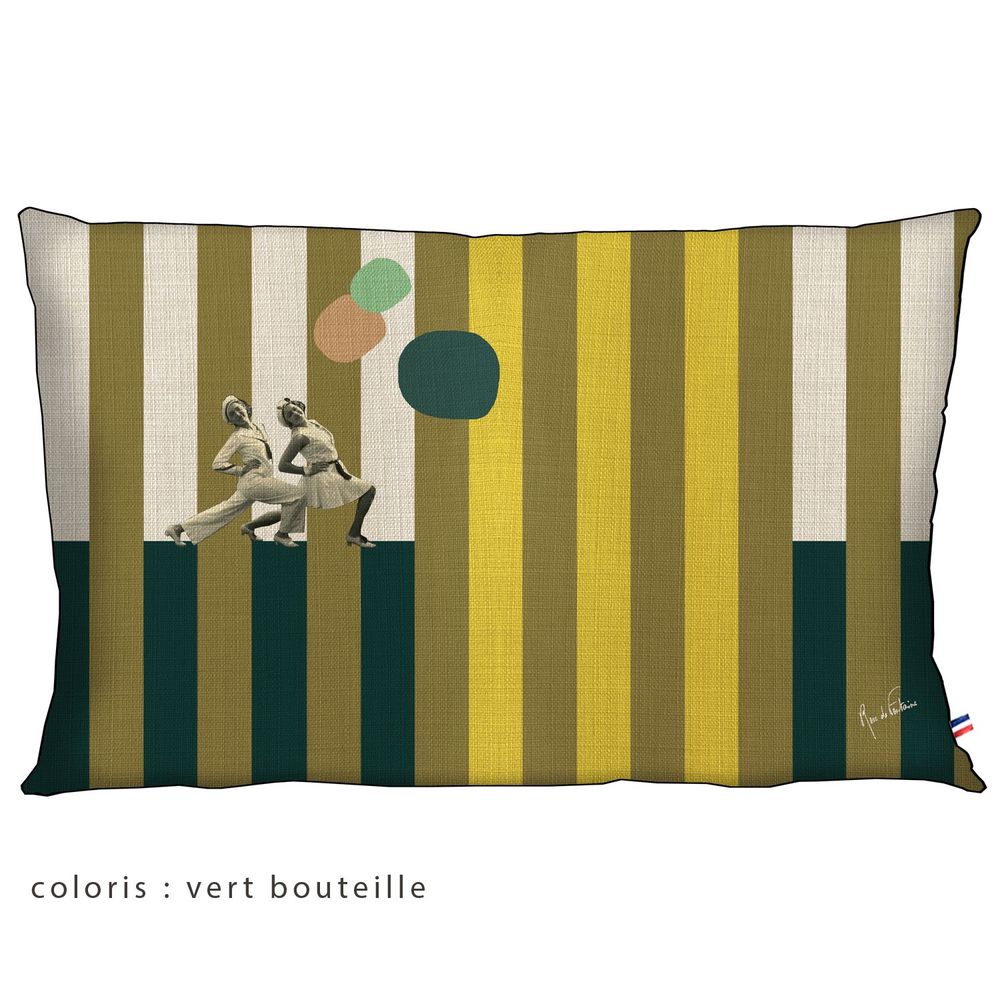 Coussins textile - HOUSSE DE COUSSIN , TOILE, COLLECTION BAYADERE, 5 imprimés - ROSE DE FONTAINE