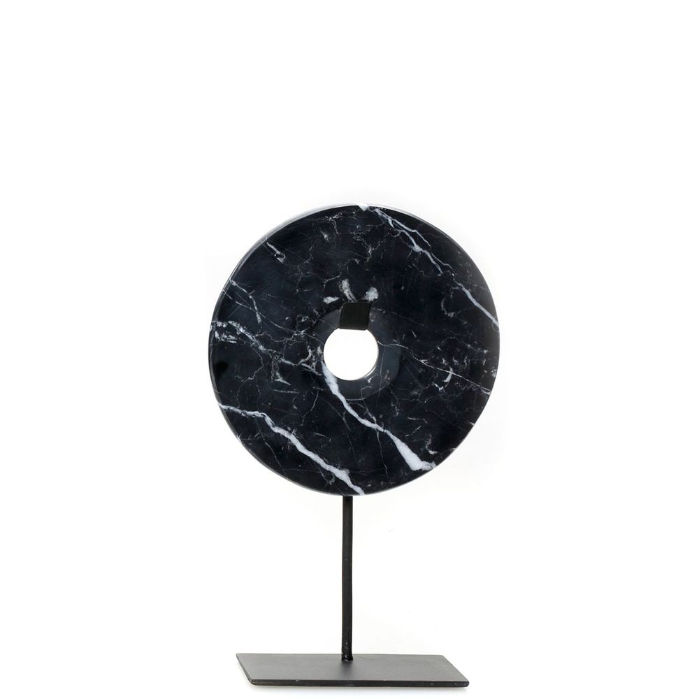 Objets de décoration - Marble Disc Sur Pied - Noir - M - BAZAR BIZAR LIVING