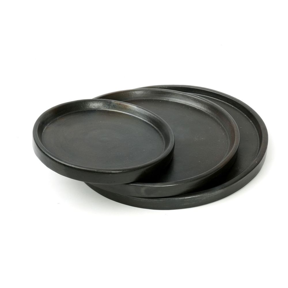 Platter and bowls - The Burned Plate - Black - M - BAZAR BIZAR LIVING