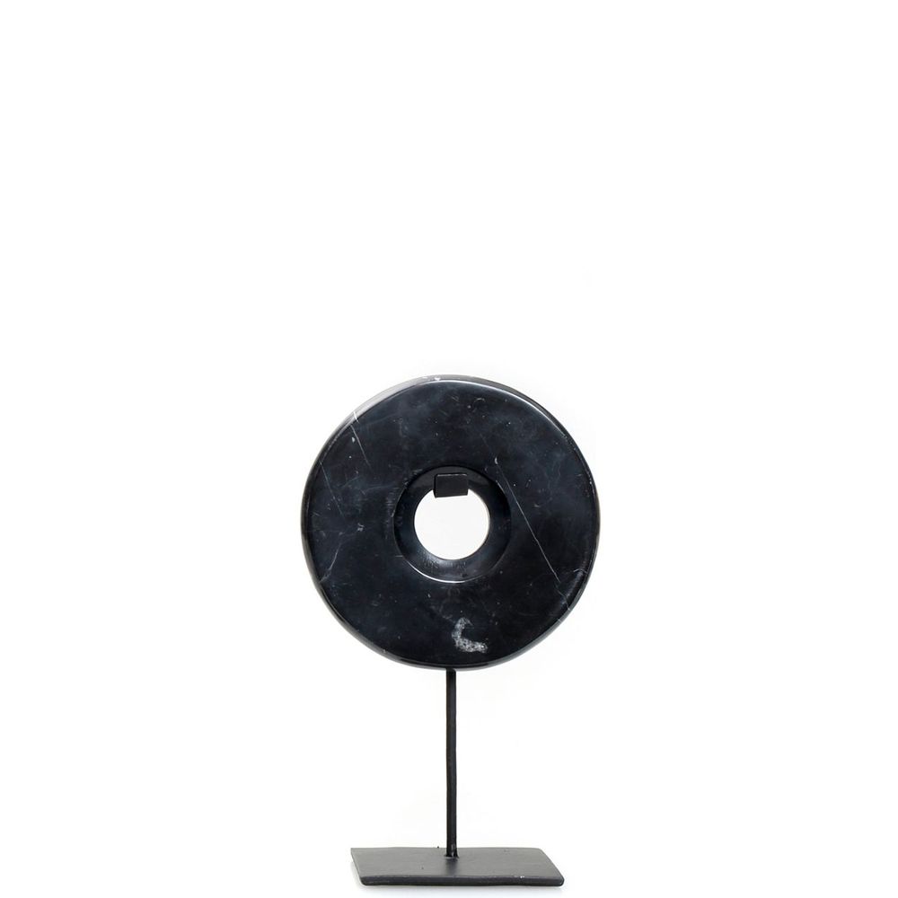 Decorative objects - The Marble Disc on Stand - Black - S - BAZAR BIZAR LIVING