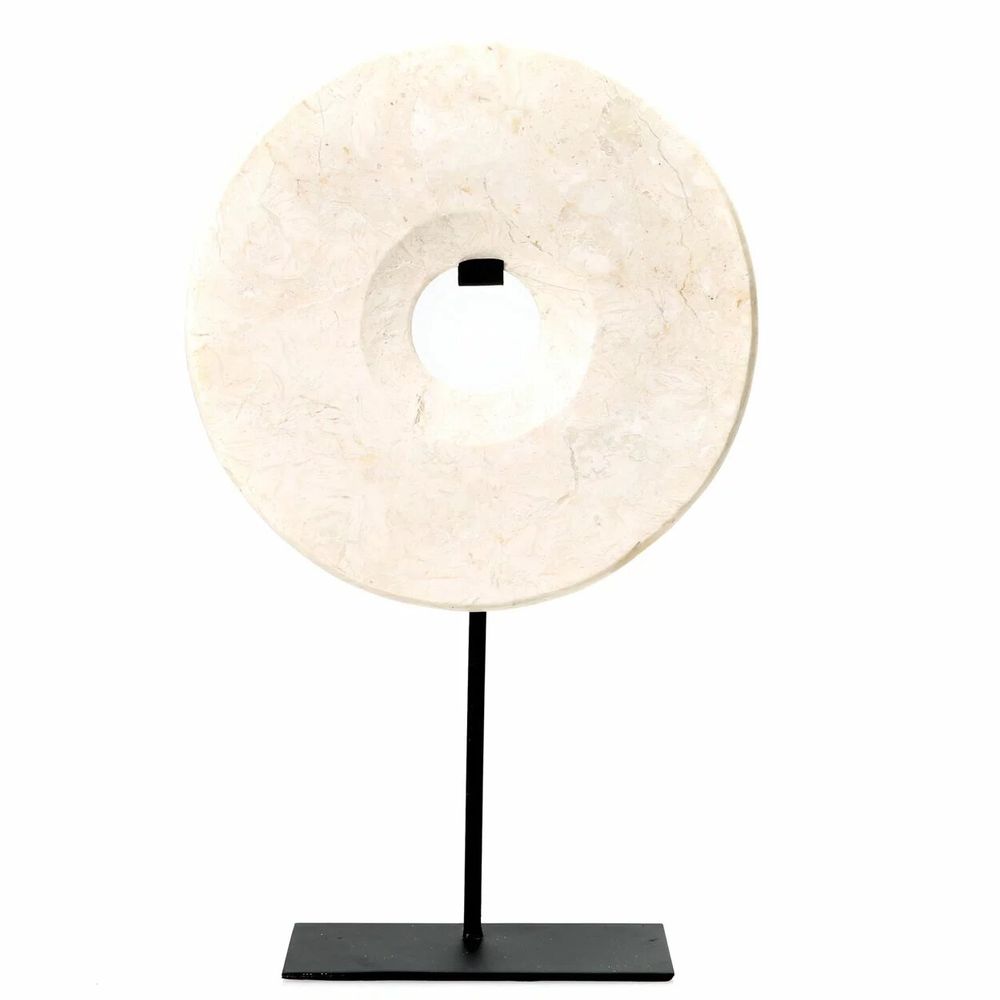 Decorative objects - The Marble Disc on Stand - White - L - BAZAR BIZAR LIVING