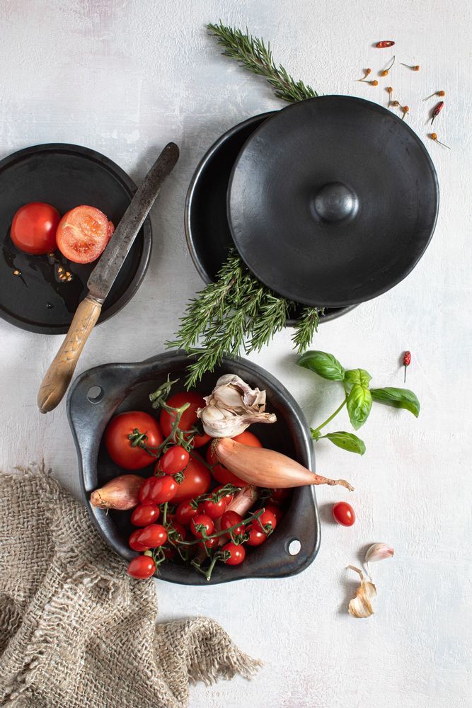 Platter and bowls - The Burned Plate - Black - S - BAZAR BIZAR LIVING