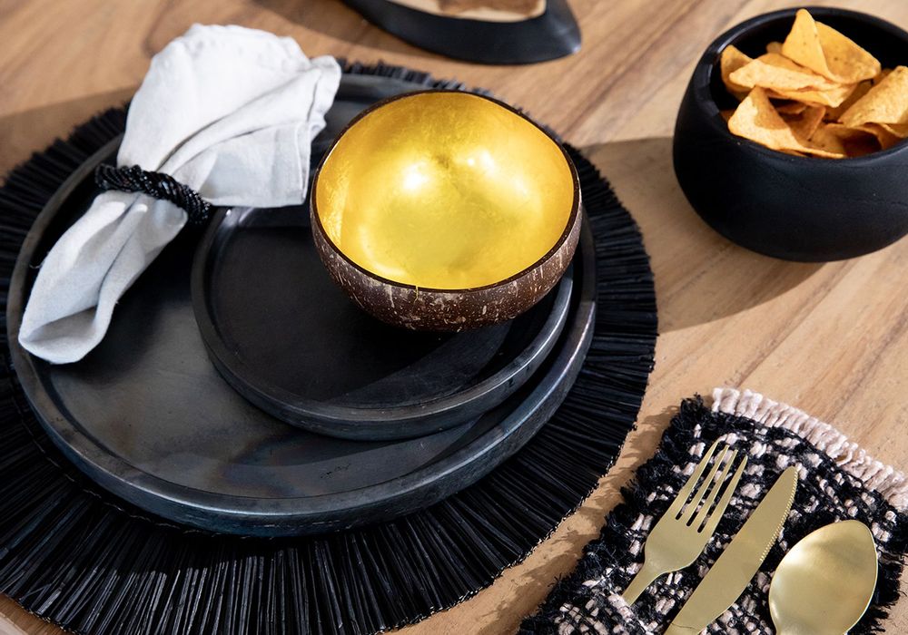 Platter and bowls - The Burned Plate - Black - S - BAZAR BIZAR LIVING