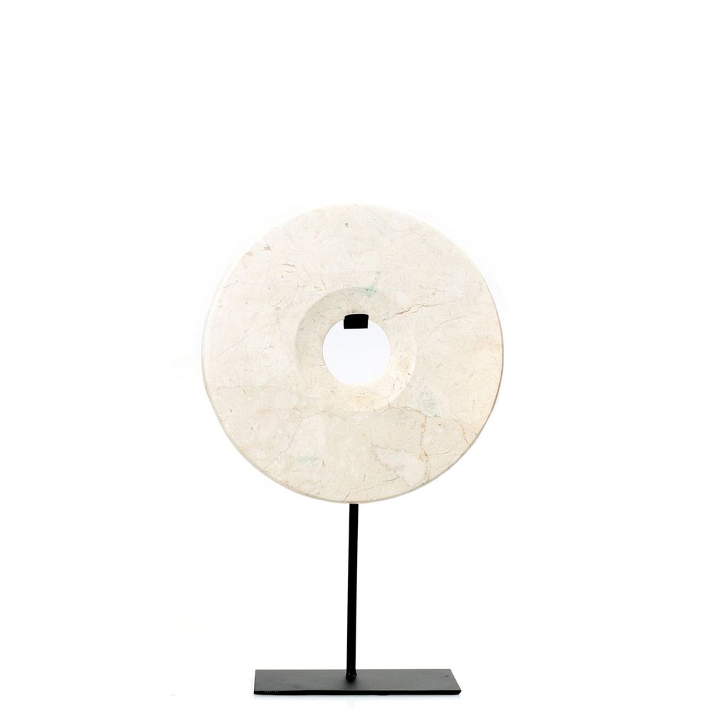 Decorative objects - The Marble Disc on Stand - White - M - BAZAR BIZAR LIVING