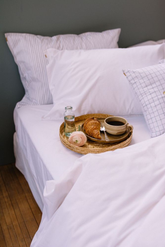 Linge de lit - Drap housse en percale de coton bio - LES PENSIONNAIRES