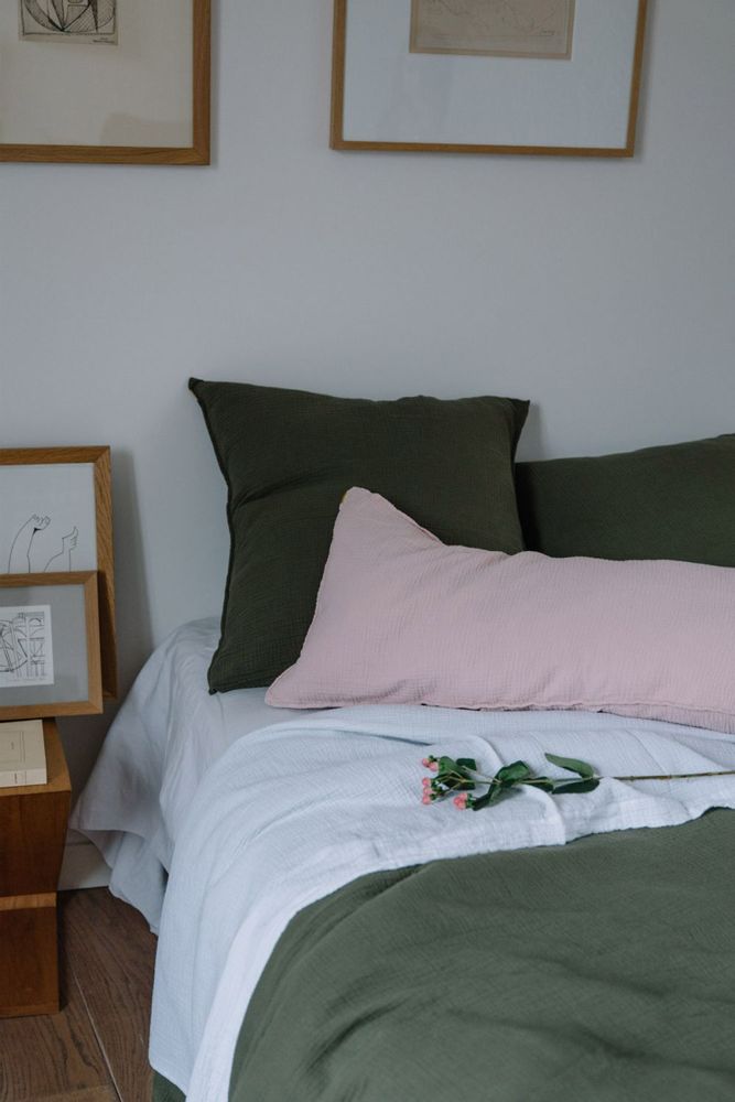 Fabric cushions - Large double gauze cotton cushion. - LES PENSIONNAIRES
