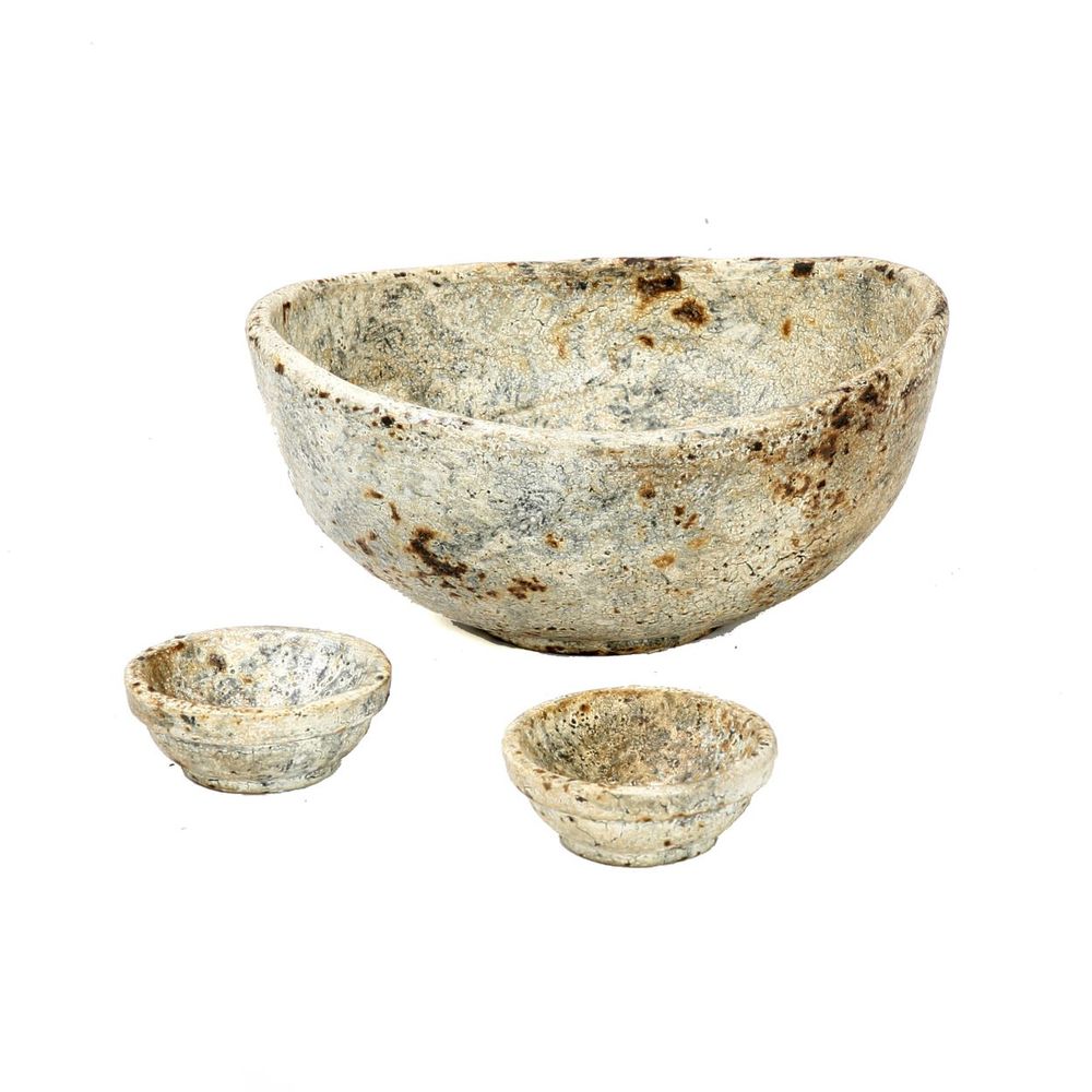 Bowls - The Burned Curved Bowls - Antique - Set of 3 - BAZAR BIZAR LIVING