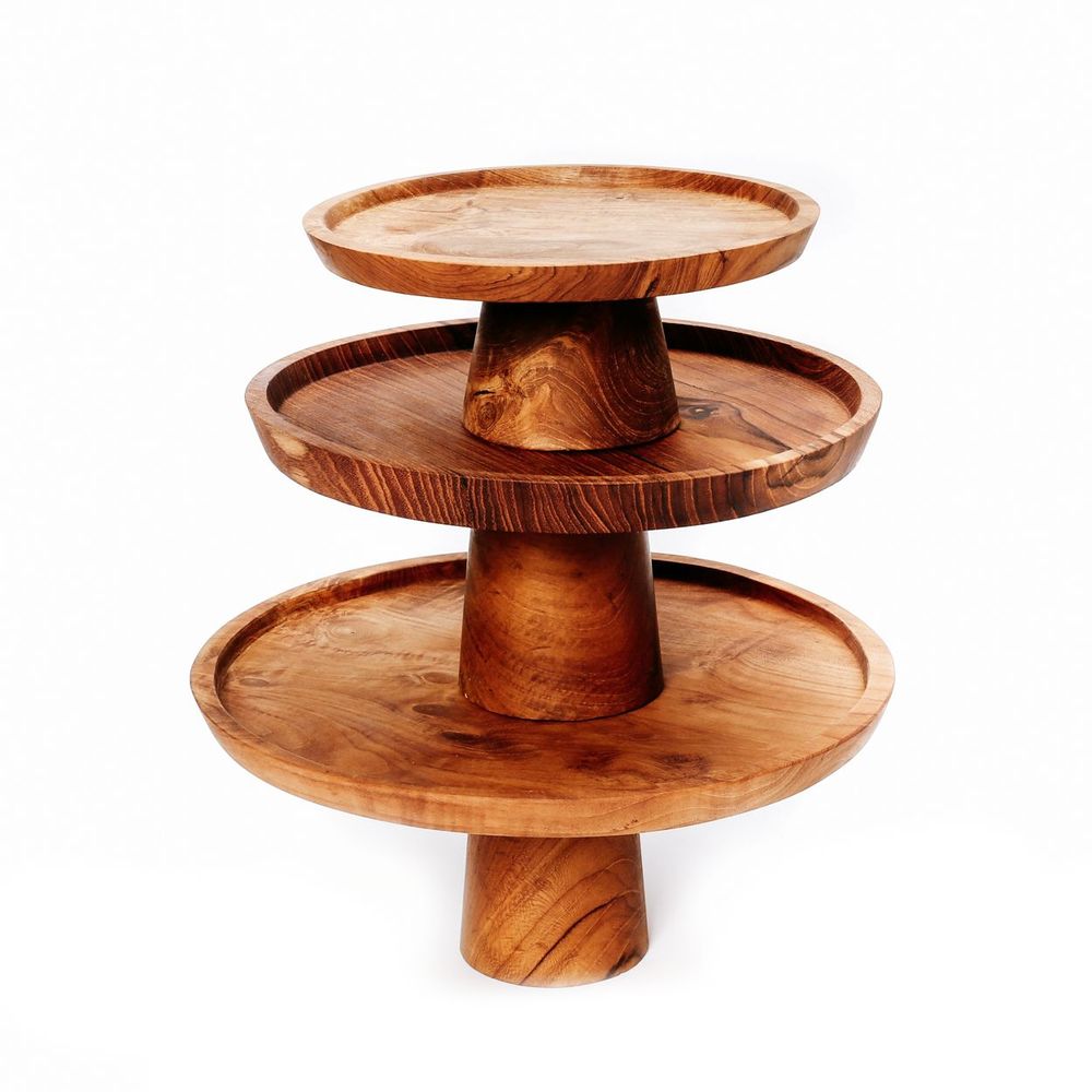Plats et saladiers - Le Plat à Gâteaux Teak Root - S - BAZAR BIZAR LIVING