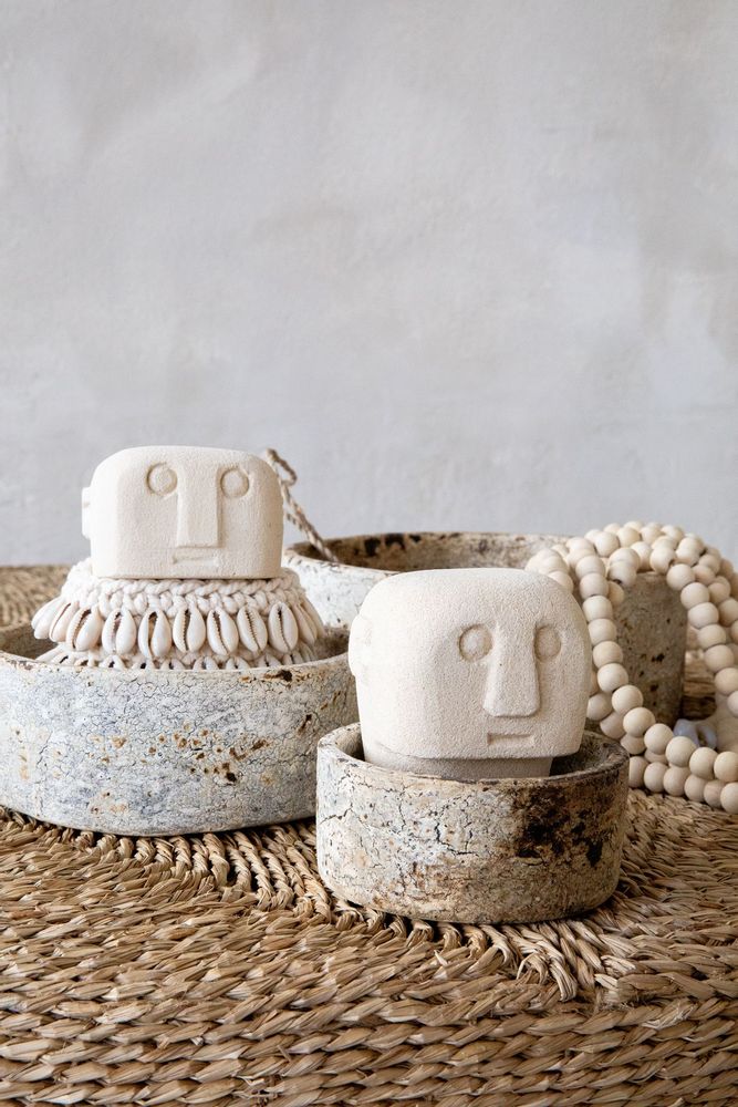 Platter and bowls - The Burned Cylinder Dish - Antique - Set of 3 - BAZAR BIZAR LIVING