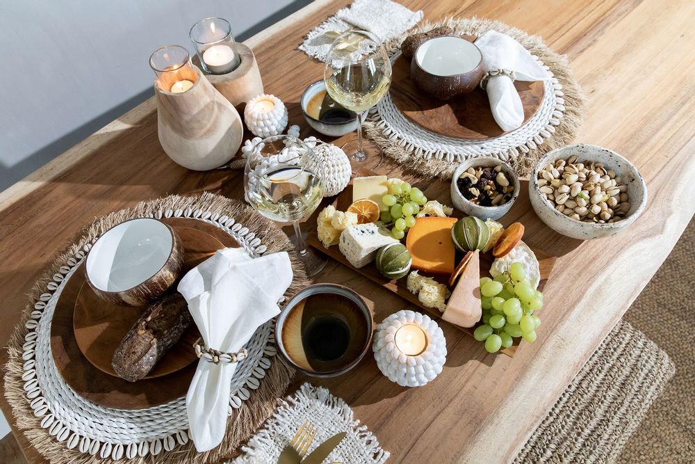 Platter and bowls - The Burned Cylinder Dish - Antique - Set of 3 - BAZAR BIZAR LIVING