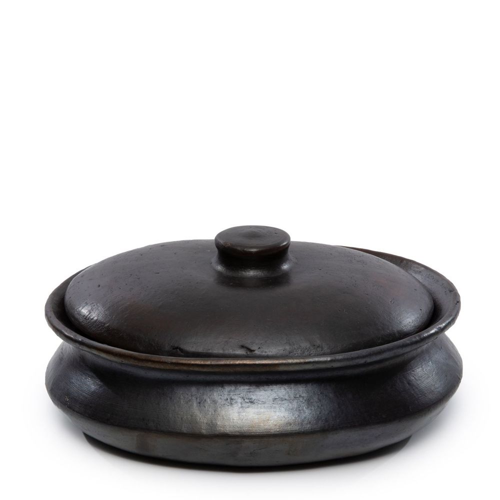 Platter and bowls - The Burned Oval Pot - Black - BAZAR BIZAR LIVING