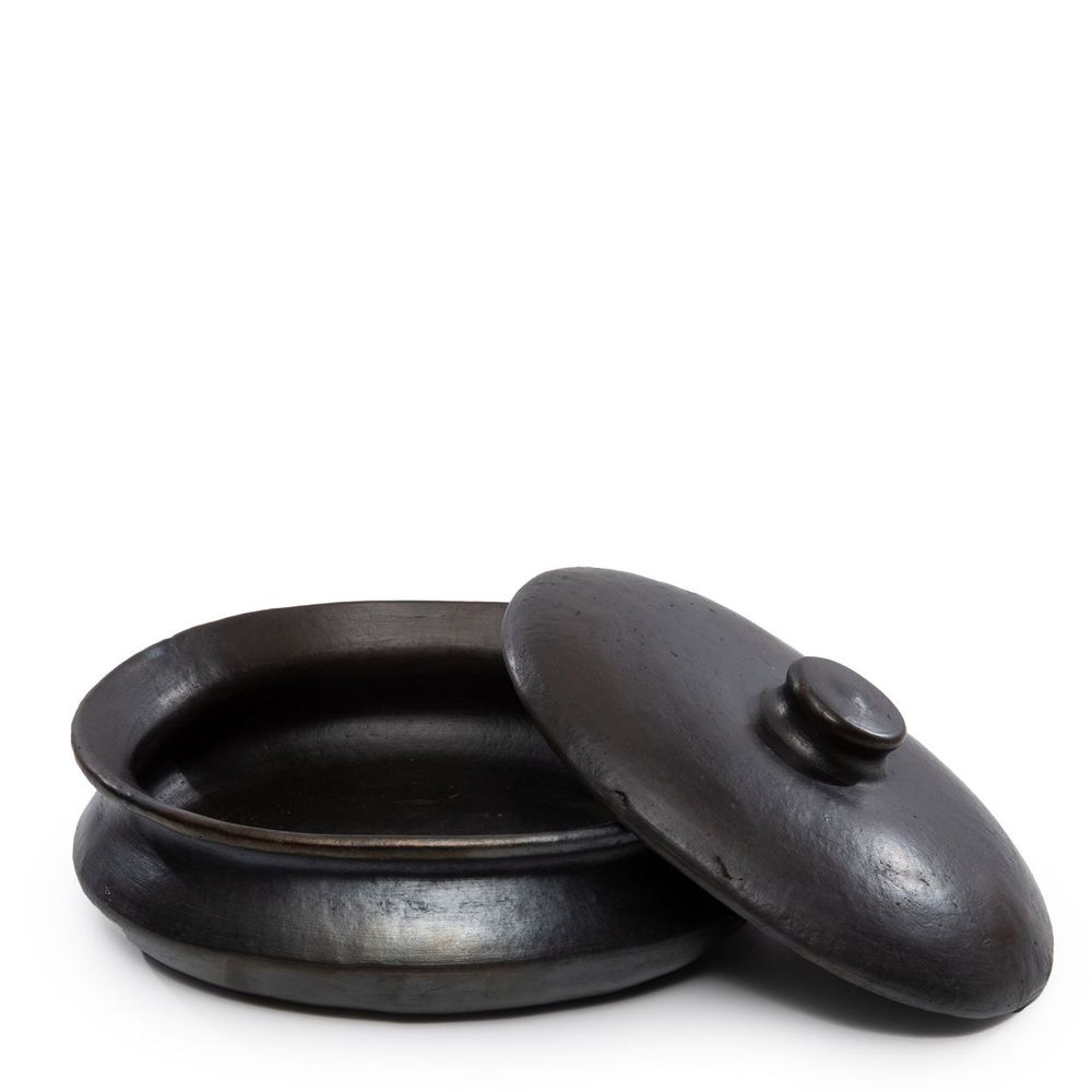 Platter and bowls - The Burned Oval Pot - Black - BAZAR BIZAR LIVING