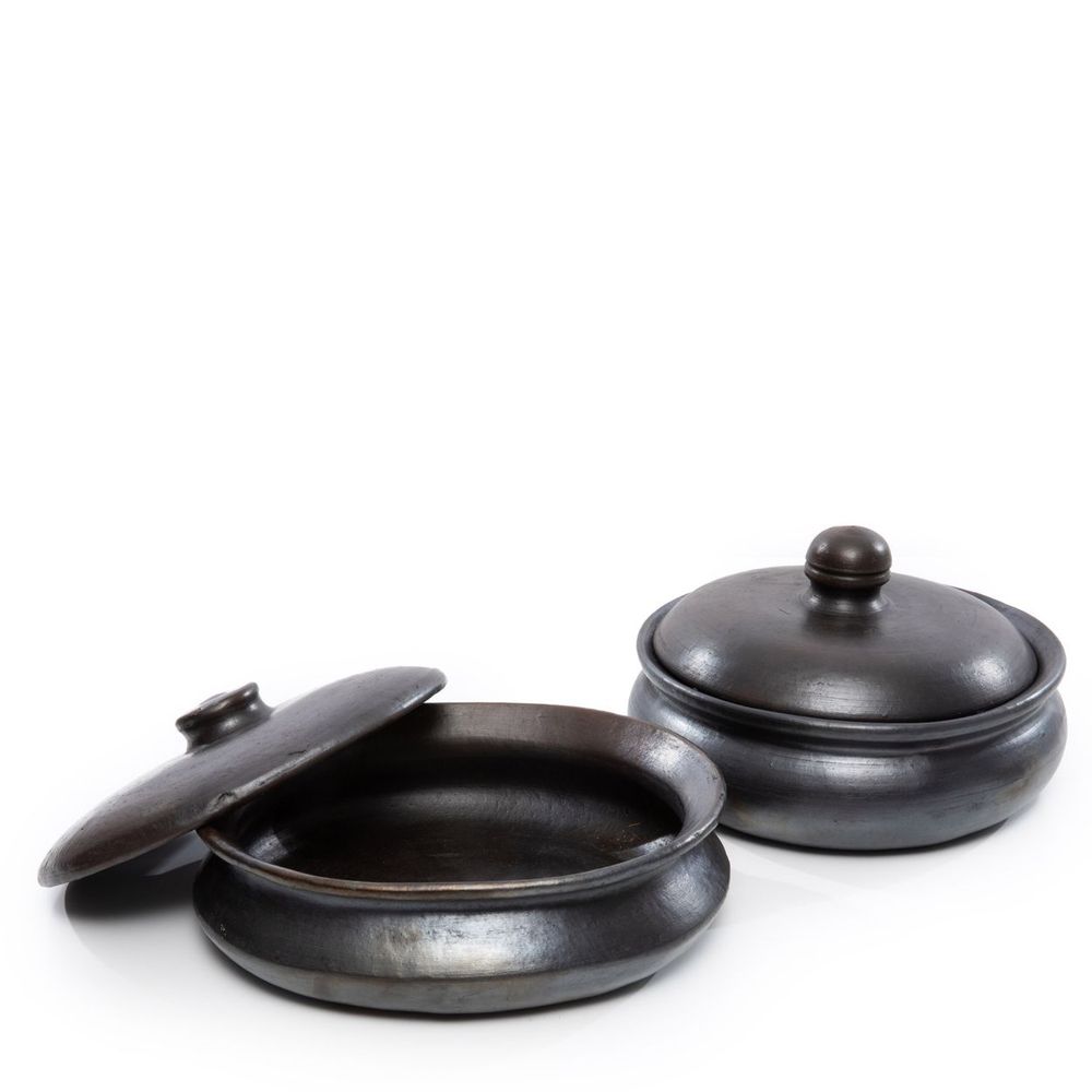 Platter and bowls - The Burned Oval Pot - Black - BAZAR BIZAR LIVING