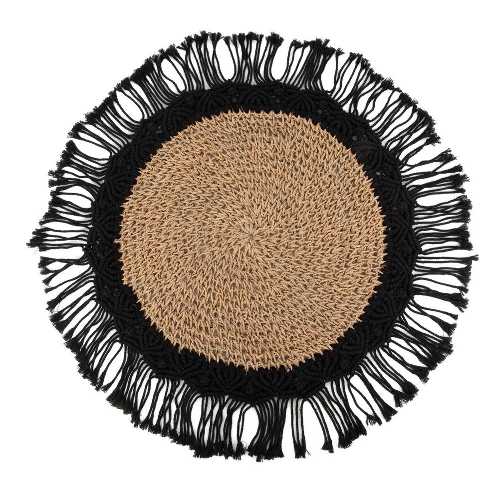 Table mat - The Boho Center Piece - Natural Black - BAZAR BIZAR LIVING