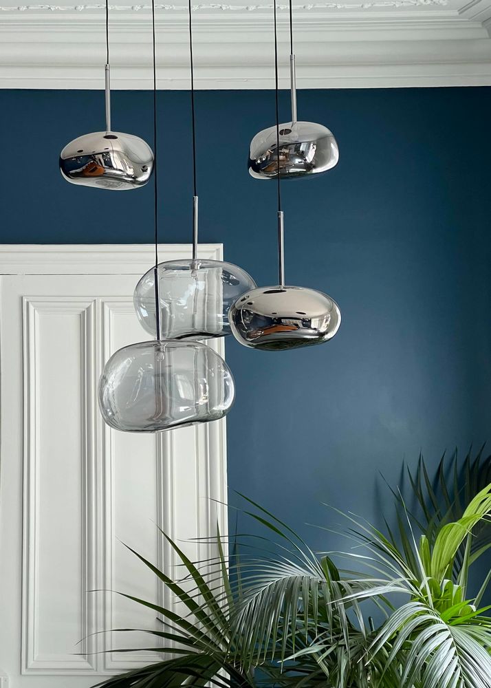 Suspensions - Mono Suspension Galet Ambre/Chrome - MOSS SERIES
