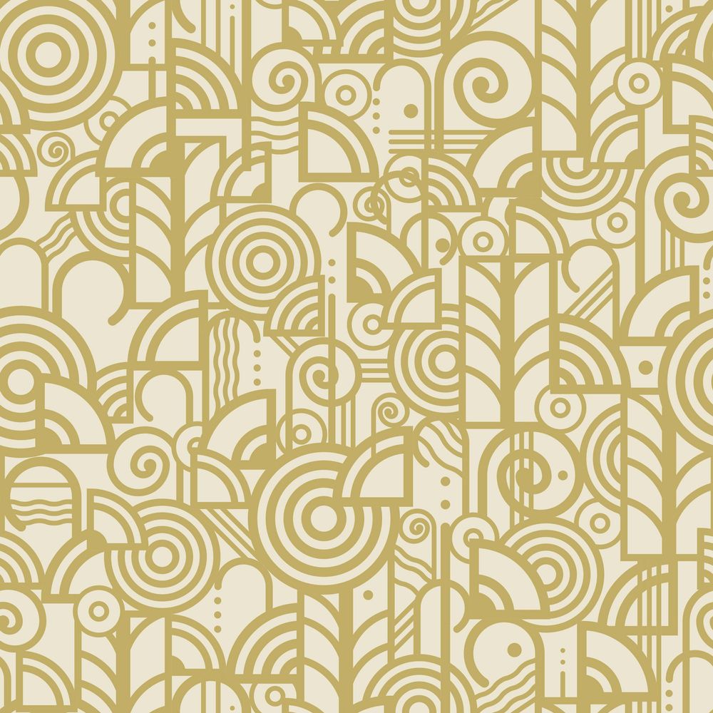 Papiers peints - Papier peint motif art déco Seraphine Mourtarde. - LA MAISON MURAEM