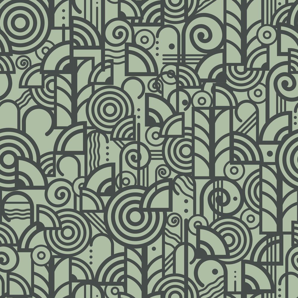Papiers peints - Papier peint motif art déco Seraphine Mourtarde. - LA MAISON MURAEM