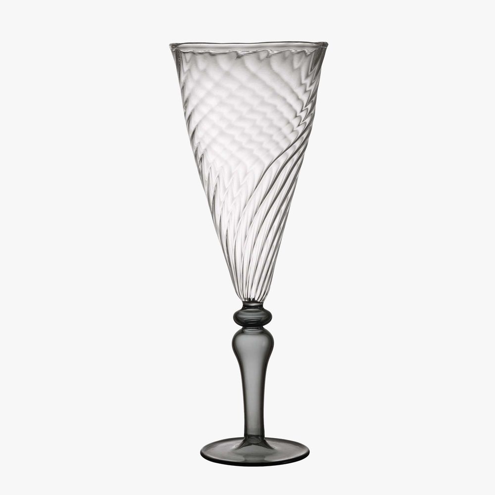 Stemware - Nabucho Flute - Grey Stem - WAWW LA TABLE