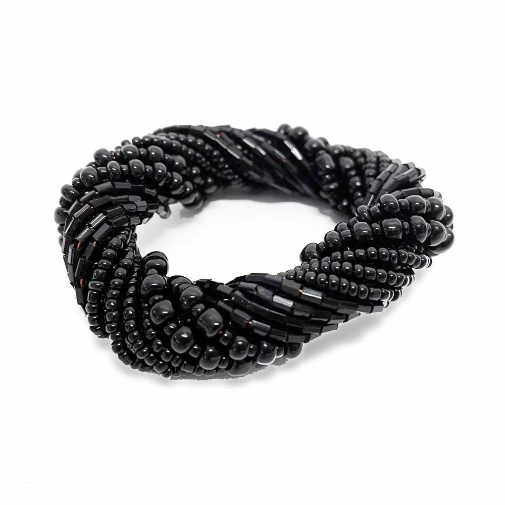Objets de décoration - Le Rond de Serviette en Perles - Noir - Lot de 4 - BAZAR BIZAR LIVING