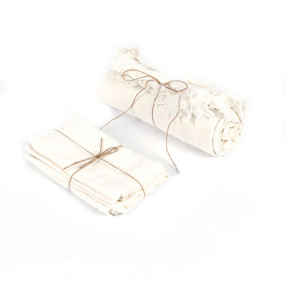 Linge de table textile - La Nappe en Lin - Blanc -150x150 - BAZAR BIZAR LIVING