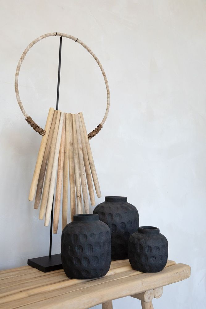 Decorative objects - The Wooden Sticks On Stand - Natural - BAZAR BIZAR LIVING