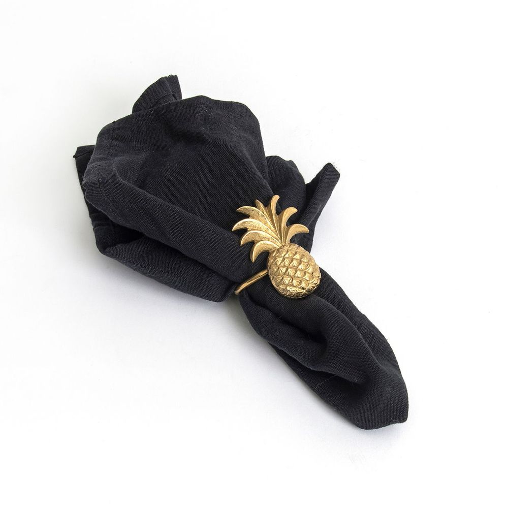 Napkins - The Linen Napkin - Black - Set of 4 - BAZAR BIZAR LIVING