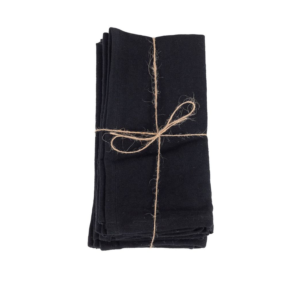 Napkins - The Linen Napkin - Black - Set of 4 - BAZAR BIZAR LIVING
