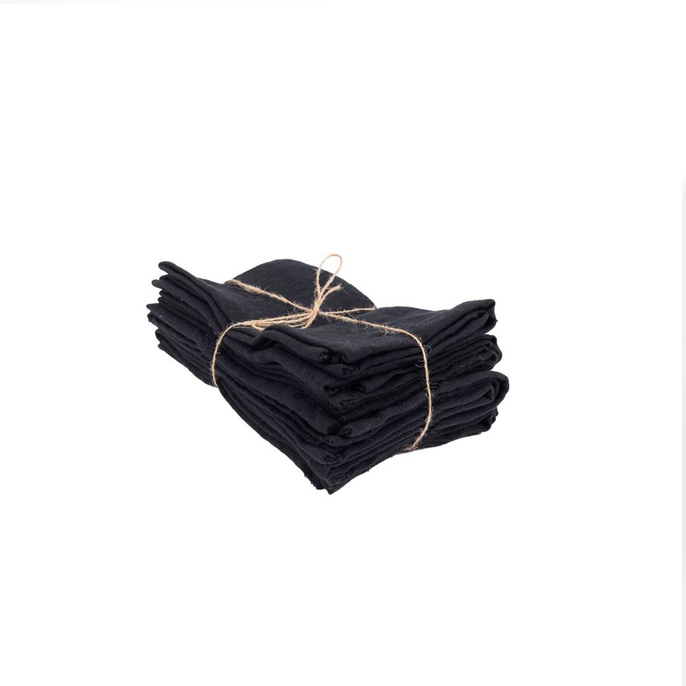 Napkins - The Linen Napkin - Black - Set of 4 - BAZAR BIZAR LIVING