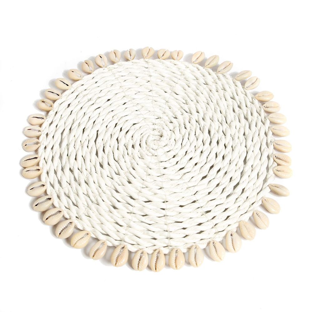 Potholders - The Seagrass Shell Pan Coaster - White - BAZAR BIZAR LIVING