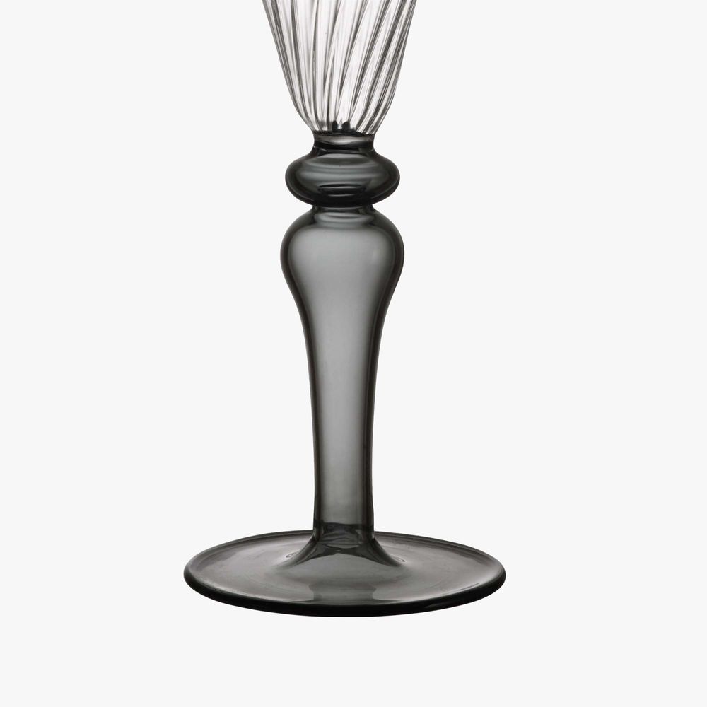 Stemware - Nabucho Flute - Grey Stem - WAWW LA TABLE