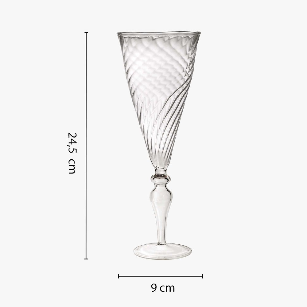 Stemware - Nabucho Flute - Grey Stem - WAWW LA TABLE