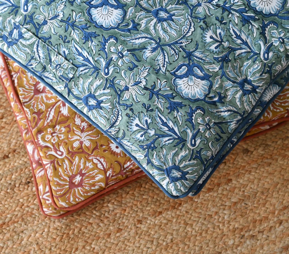 Linge de lit - Matelas d'appoint Bali imprimé blockprint - MAISON LILO
