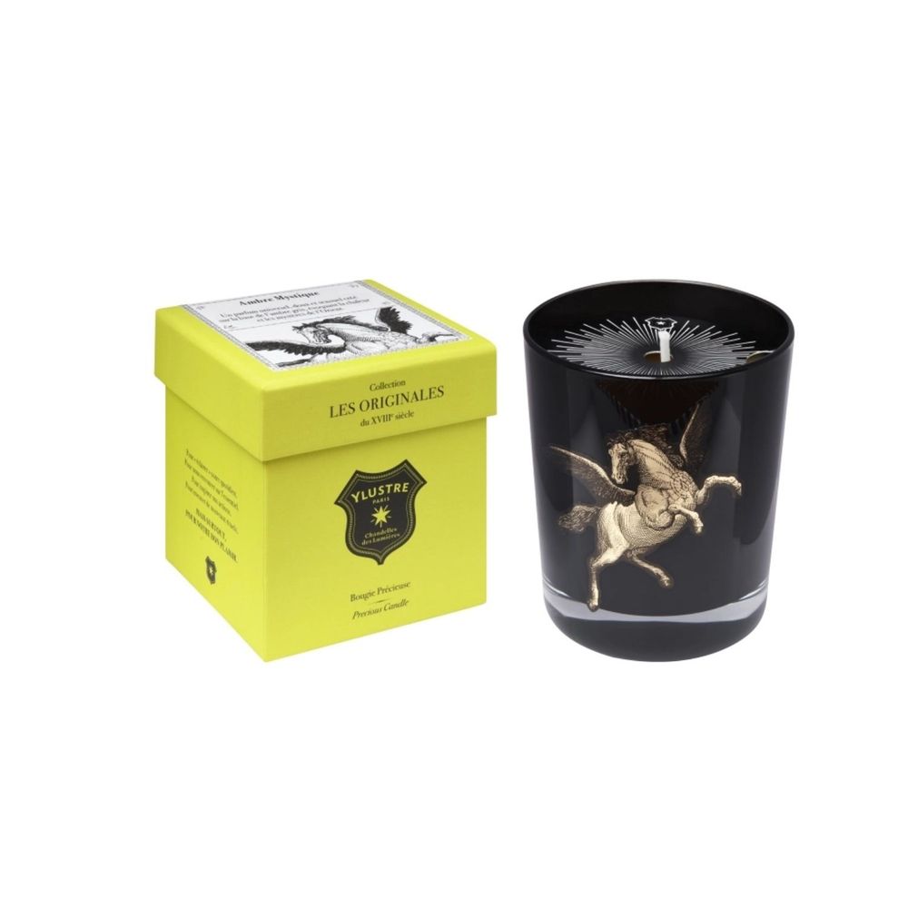 Gifts - Scented Candle: Mystic Amber 180g. Vegetable wax. Luxury box. - YLUSTRE