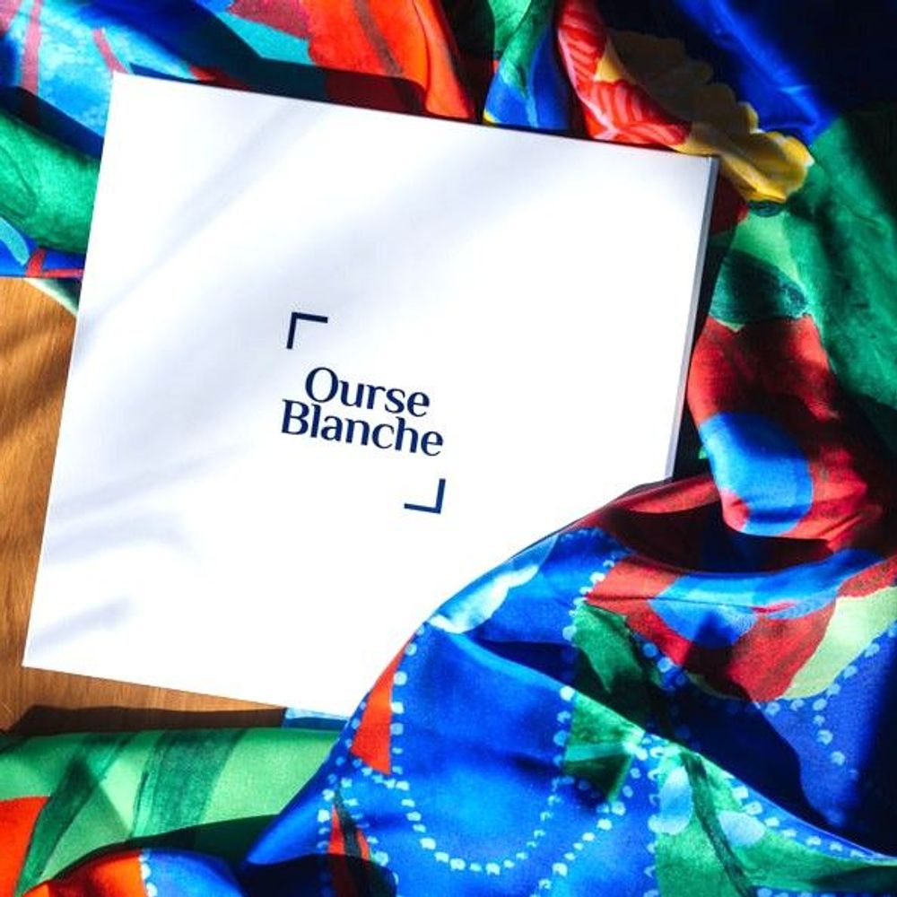 Scarves - Small silk square 45 x 45 cm - Eclore - GOTS French silk - OURSE BLANCHE