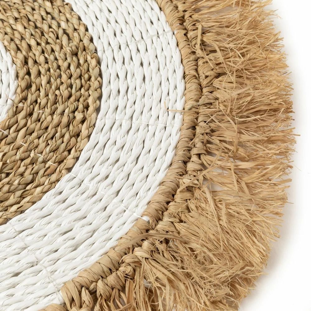 Placemats - The Seagrass Raffia Placemat - Natural White - BAZAR BIZAR LIVING