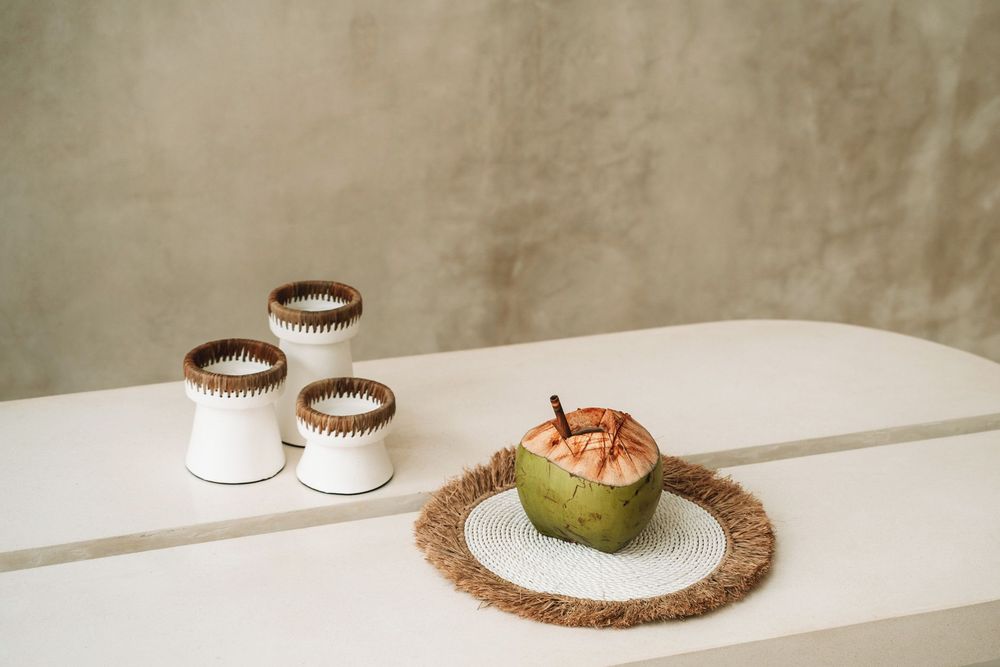 Placemats - The Water Hyacinth Raffia Placemat - White Natural - BAZAR BIZAR LIVING