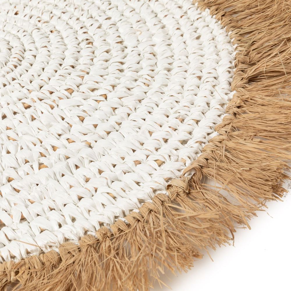 Placemats - The Water Hyacinth Raffia Placemat - White Natural - BAZAR BIZAR LIVING