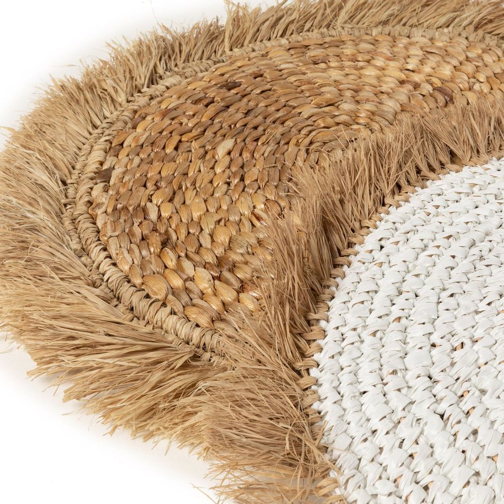 Placemats - The Water Hyacinth Raffia Placemat - White Natural - BAZAR BIZAR LIVING