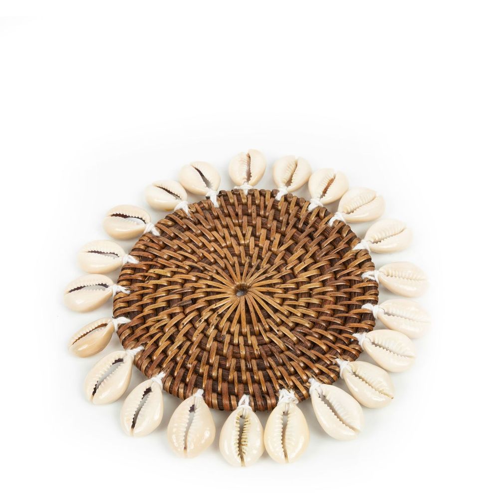 Placemats - The Colonial Shell Coaster - Natural Brown - BAZAR BIZAR LIVING