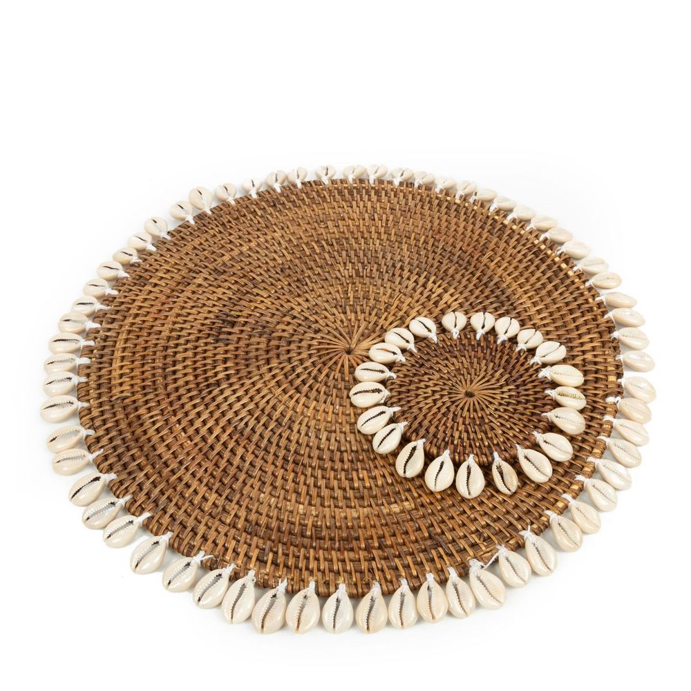 Placemats - The Colonial Shell Coaster - Natural Brown - BAZAR BIZAR LIVING