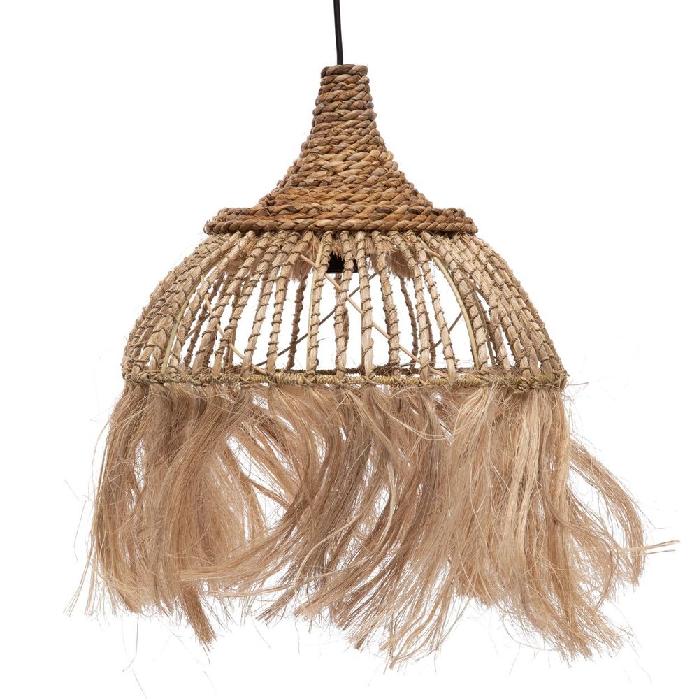Hanging lights - The Abaca Lotus Pendant - Natural - M - BAZAR BIZAR LIVING