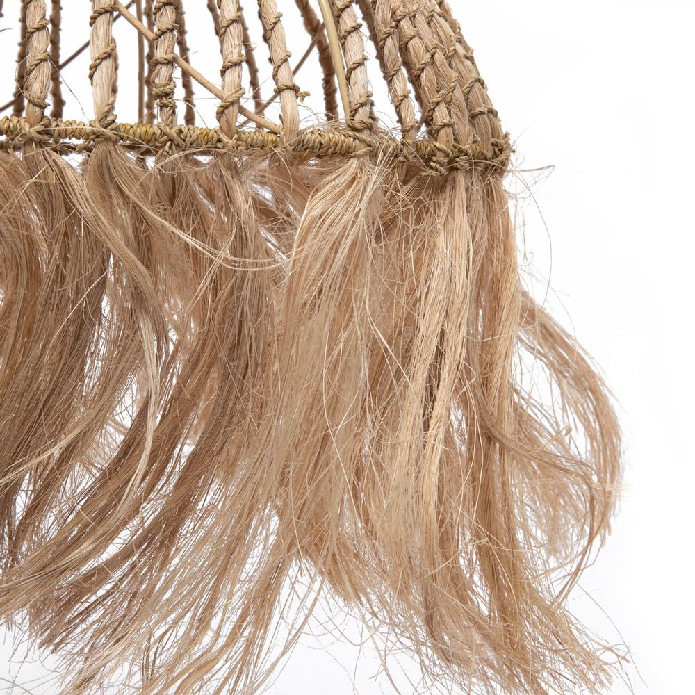 Hanging lights - The Abaca Lotus Pendant - Natural - M - BAZAR BIZAR LIVING