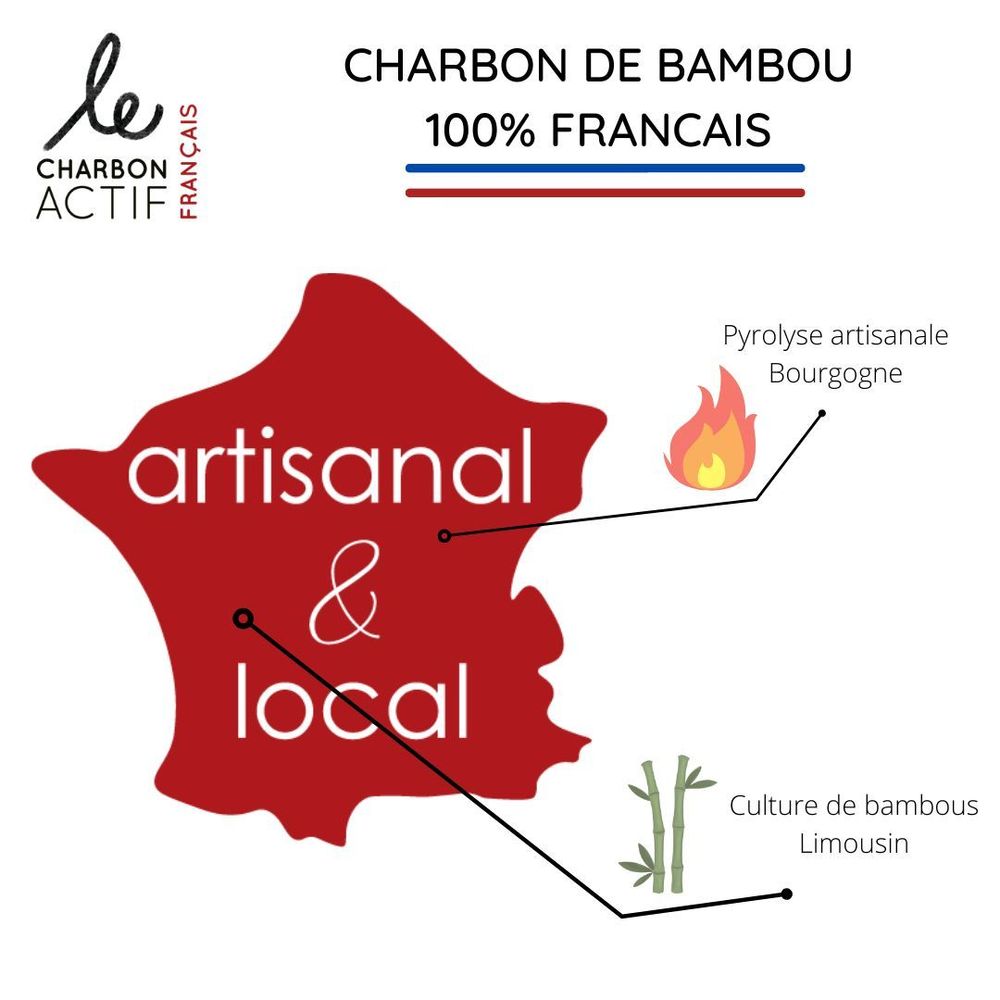 Couverts & ustensiles de cuisine - Charbon de bambou fin 100 % français 2 en 1 - LE CHARBON ACTIF FRANÇAIS