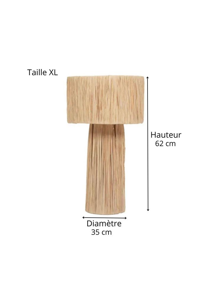 Table lamps - Natural raffia table lamp - Rosy - HYDILE