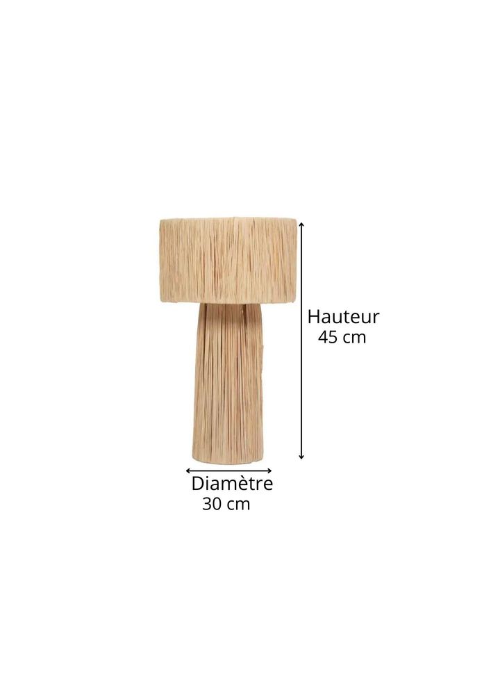 Table lamps - Natural raffia table lamp - Rosy - HYDILE